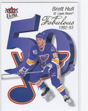 2021/22 FLEER ULTRA..BRETT HULL..FABULOUS 50'S..CARD # FF-46..BLUES
