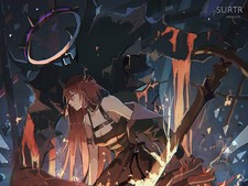 Póster de anime Lococo Arknights Surtr 11x17