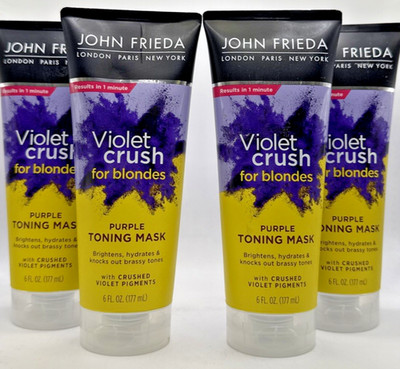 4x John Frieda Violet Crush for Blondes Purple Toning Mask 6 Fl Oz