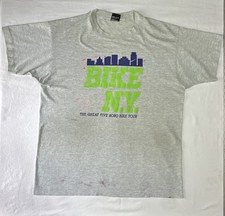VTG 80s 90s Distressed New York City Five 5 Boro Bike Tour Cycling T Shirt NYC