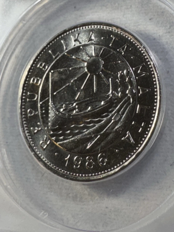 1986 Malta 1 Pound (Lira) Graded MS 67 by ANACS - Image 3 of 4