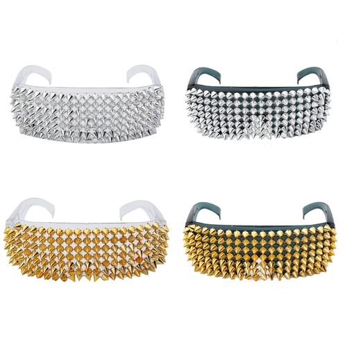 Punk Studded Sunglasses for Women Men Unisex Stage Show Party Eyewears - Picture 3 of 12