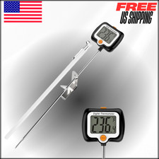 Deep Fry Digital Thermometer 10" W Pot Clip Display, Food Meat for Candy Making
