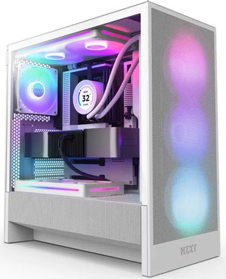 NZXT H5 Flow RGB 2024 Midi Tower ATX Gehäuse weiß mit Sichtfenster