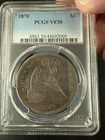 1870 p Seated Liberty Silver Dollar $1 Graded PCGS VF30