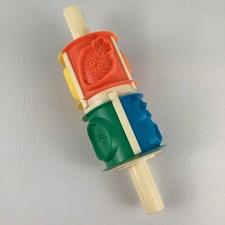 Moldeador de masa Crayola divertido molde cortadores de galletas rodillo vintage 1995