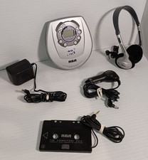 Vtg RCA Portable Compact CD Player Tested Works  RCA Car Tape Adapter