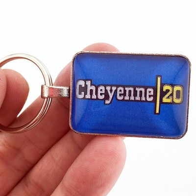 Vintage Chevy Cheyenne 20 Chrome Fender Emblem CHOOSE BACKGROUND COLOR Keychain