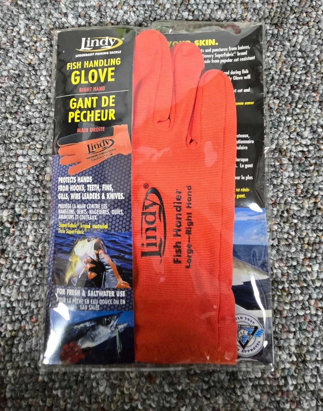 Lindy Fish Handling Glove Puncture-Proof Cut Resistant Right Hand LARGE NEW