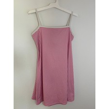 Wild Fable ButterBliss Pink Gingham Heart Cutout Mini Dress XL Sleeveless