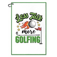 Less Talk More Golfing Printed Golf Towel With Clip Funny Gift For Men Women