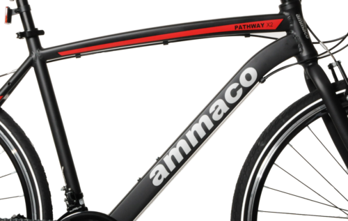Ammaco Pathway X2 Mens Hybrid Bike 700c Wheel 21" Frame Black - Picture 3 of 12