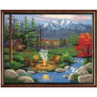 "Janlynn Kreuzstich Stickpackung \"Lagerfeuer\", ZäHlmuster, 36X28Cm"