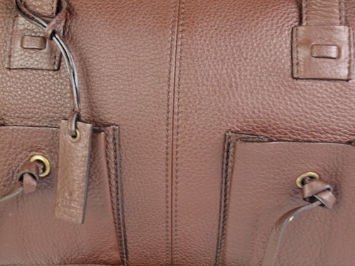 GUCCI Brown Leather Shoulder Bag Handbag Boston Bag Purse Women's Used Italy - Picture 8 of 21