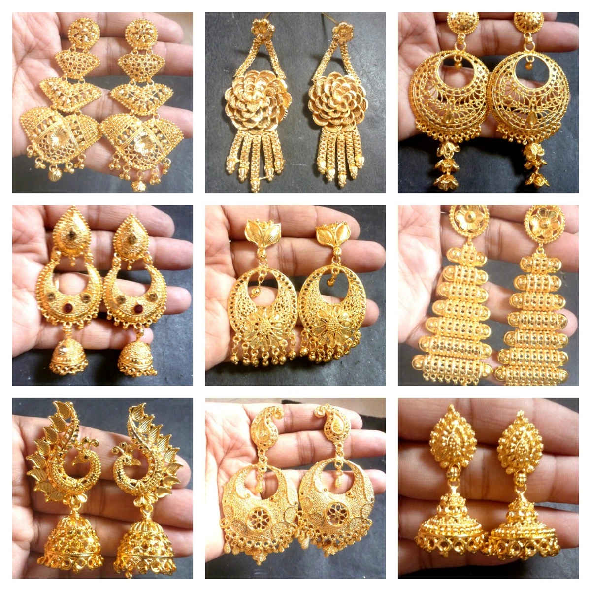 Traditional Golden Matte Finish Floral Design Jhumka Earrings, ट्रेडिशनल  इयररिंग, ट्रेडिशनल कान की बाली - Mayukh Enterprises, Jaipur | ID:  2850555199633