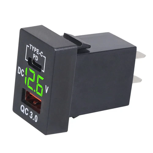 Dual USB Car Charger Socket Type-C QC 3.0 Charging Port for Toyota Tacoma Cruise - Picture 6 of 17