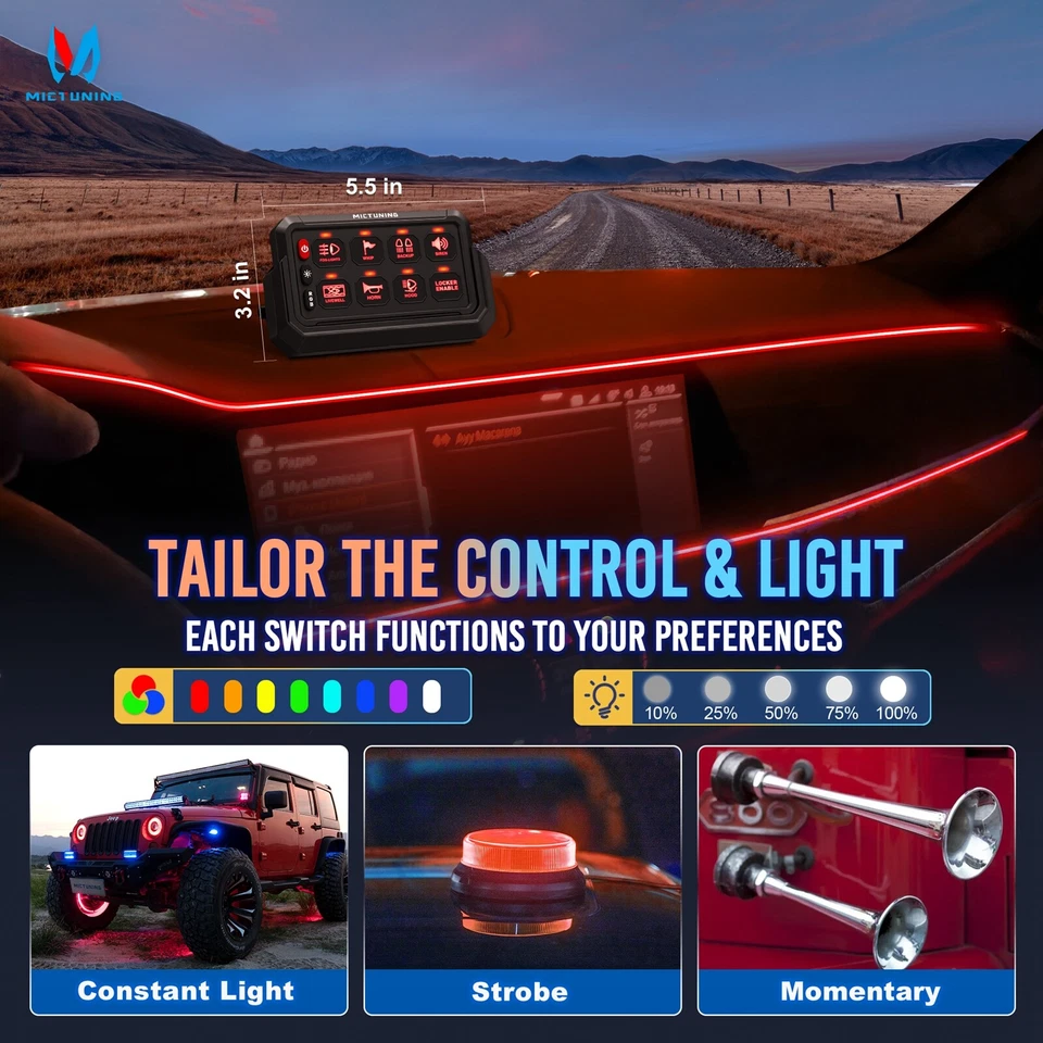 Wireless 8 Gang P1s Switch Panel On-Off Led Light Circuit Relay Control System Foto 3 de 4