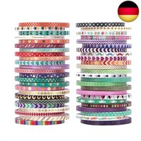 Wt 48 Rolls Washi Tape Set, Foil Gold Skinny Decorative Washi Masking Tapes, 3 M
