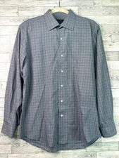 Bergamo New York Men's size Medium  Plaid Long Sleeve Button-Down Shirt 15-15.5