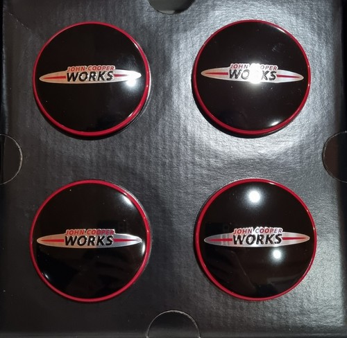 Genuine MINI JCW Floating Spinning Hub Cap Badge Set 3612469710, F56 JCW 56mm - Picture 2 of 5