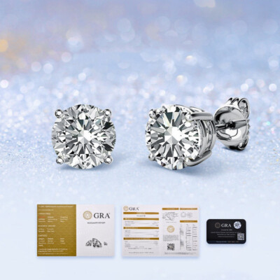 1-4CT Moissanit Ohrringe 925 Sterlingsilber 18K Weißgold Platin (4/6-Zargen)