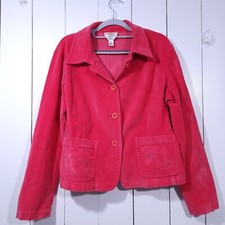 Talbots Womens Blazer Jacket 12 Pink Velvet Stretch Front Pockets
