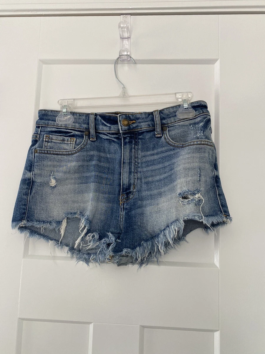 Oasis by Eunina Jean Shorts Womens M Denim Distressed Raw Hem
