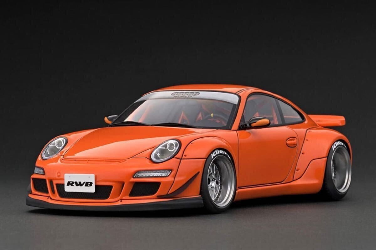 1/18 ignition model RWB 997 GT3 Orange with Mr. Nakai Figure w