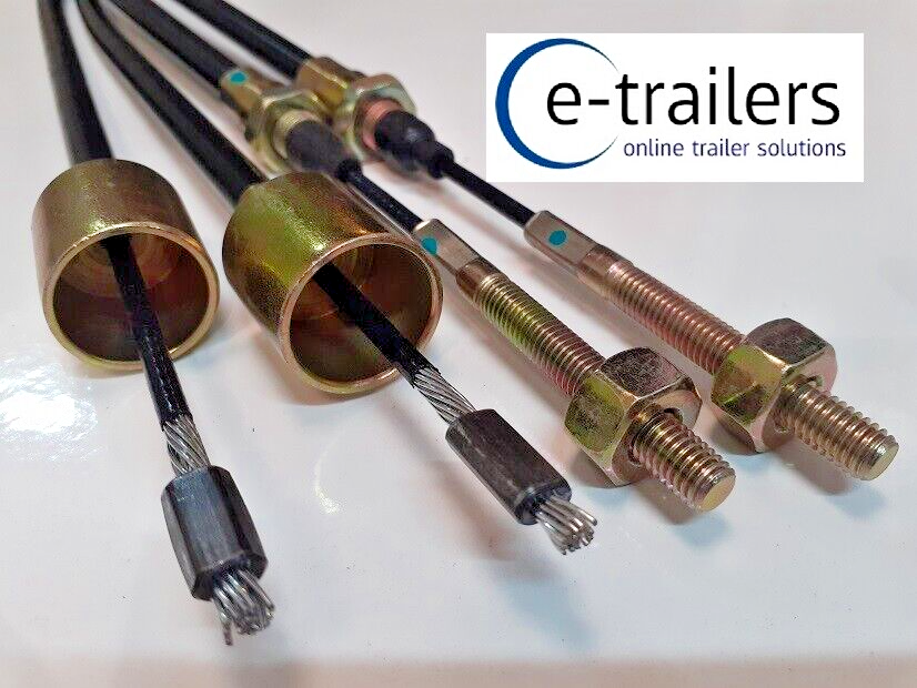 PAIR 1430mm ALKO TYPE LONG LIFE DETACHABLE TRAILER BRAKE CABLES IFOR