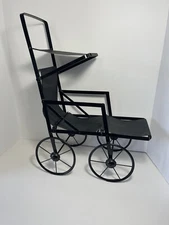 Antique Stroller Pram Baby Doll Buggy Victorian Early 20th Century Metal Wheels