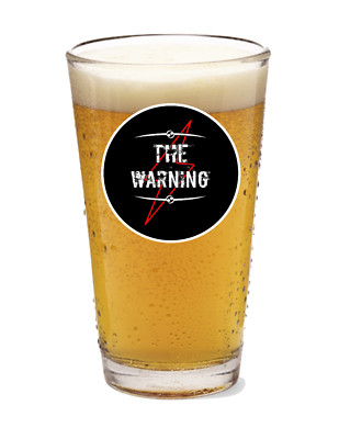 The Warning Bolt) - Rock and Roll - 16oz Pint Beer Glass Pub Barware Seltzer Tea