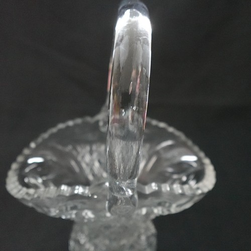 Vtg Princess House Crystal Glass Diamond Cut Basket with Handle Sawtooth Edge - Picture 3 of 14