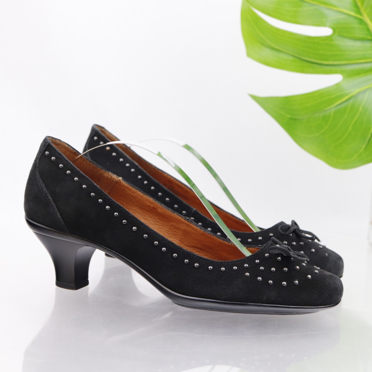 Sofft Women's Kalliope Pump Size Low Heel Black Suede Studded