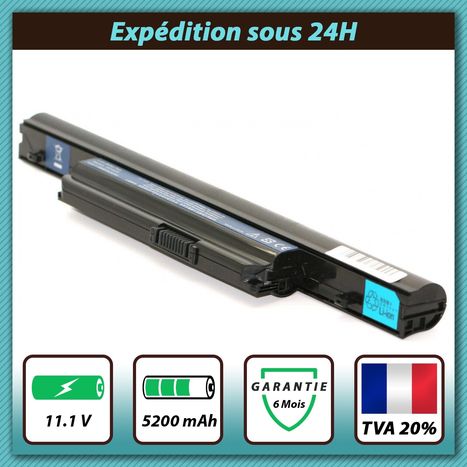 Batterie PC portable Acer Aspire 7250 5745PG lithium-ion 11.1V 5200mAh