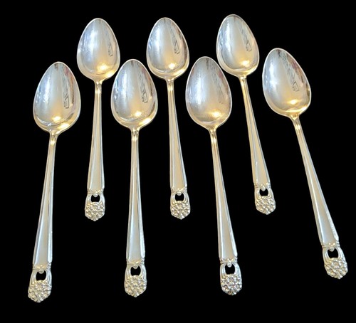 7 pc 1847 Rogers Bros ETERNALLY Yours Silverplate TeaSPOONS Dessert 6.25"