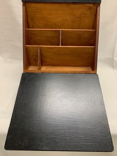 Vtg Wooden Lap Writing Desk Box Slant Top Handpainted Folk art - Picture 6 of 11
