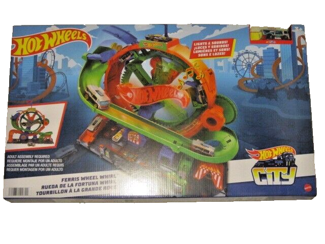 Mattel Hot Wheels ~City ~Ferris Wheel Whirl Playset ~Lights