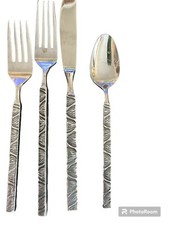 Silver Stainless Steel Flatware JAPAN Pattern Unknown 41 Pieces See Description
