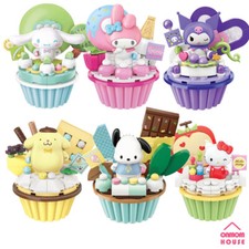 Sanrio 6 Type Block Cup Cake Toy Kitty Cinnamoroll Kuromi My Melody Pompompurin
