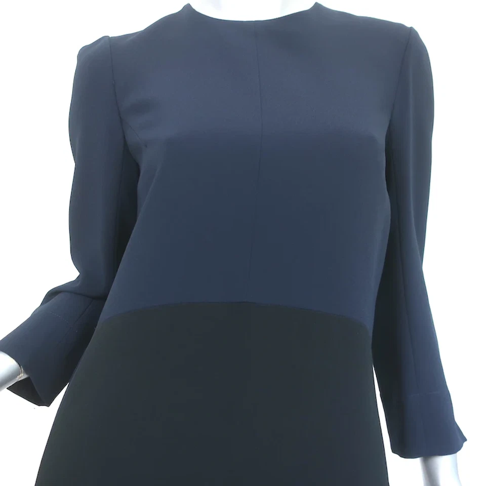 Vestido recto Narciso Rodriguez Colorblock azul marino y negro crepé talla 44 Foto 2 de 4