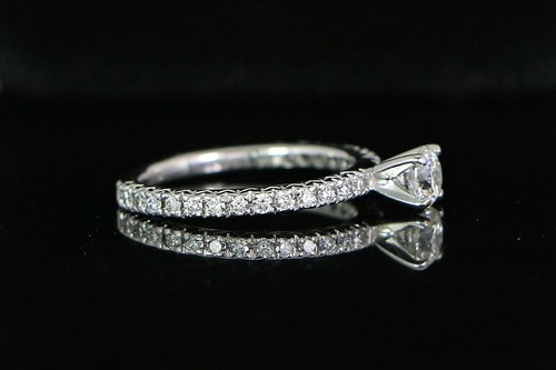 $3,950 Gabriel & Co 14K White Gold 0.49ct Round Diamond Engagement Ring Band - Picture 7 of 11
