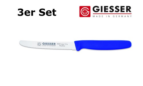 Giesser Brötchenmesser Tomatenmesser Küchenmesser 11cm 1/2/3/4/5/6 Set 19 Farben - Bild 19 von 124