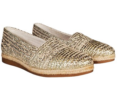 Paul Green Lori Espadrille Metallic Gold Comfort Shoes Women's Size US 7.5  New