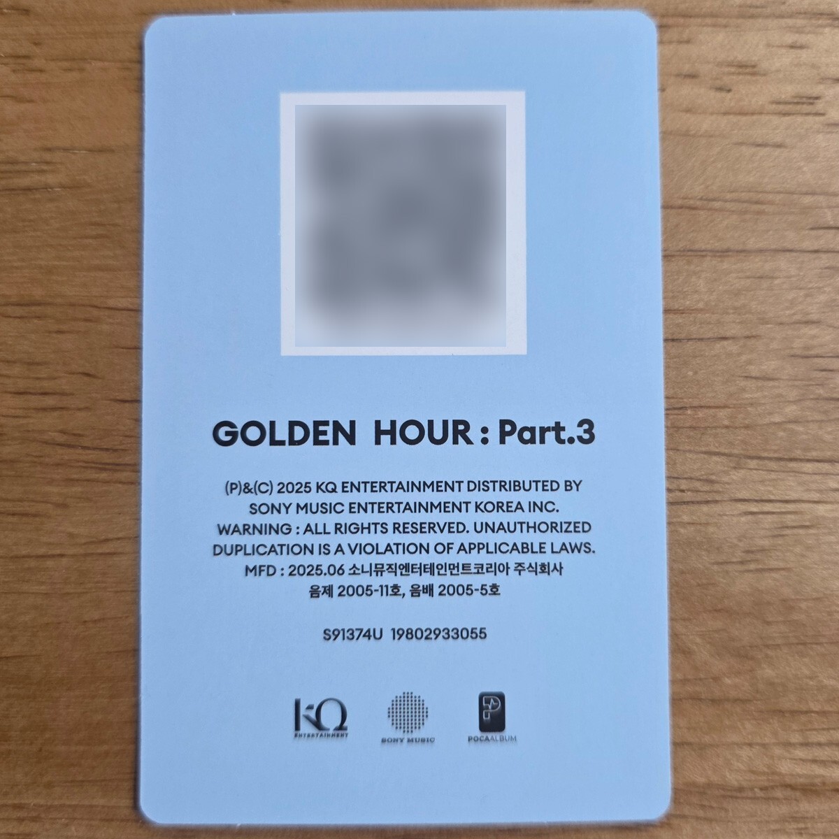 Group Official QR Photocard Ateez Golden Hour : Part 3 Genuine