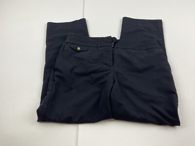 Worthington Womens Dress Capri Pants Size Mid Rise Black Stretch