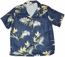 Paradise Found Women's Bird of Paradise Bamboo Aloha Shirt