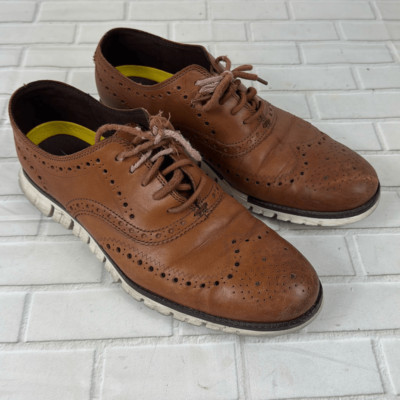 Cole Haan Men\'s ZEROGRAND Tan Wingtip Oxford Shoes Sz 9.5.  NWOB Cole Haan ZeroGrand Laser Wingtip Oxford Tan Brown Ivory  main image 4
