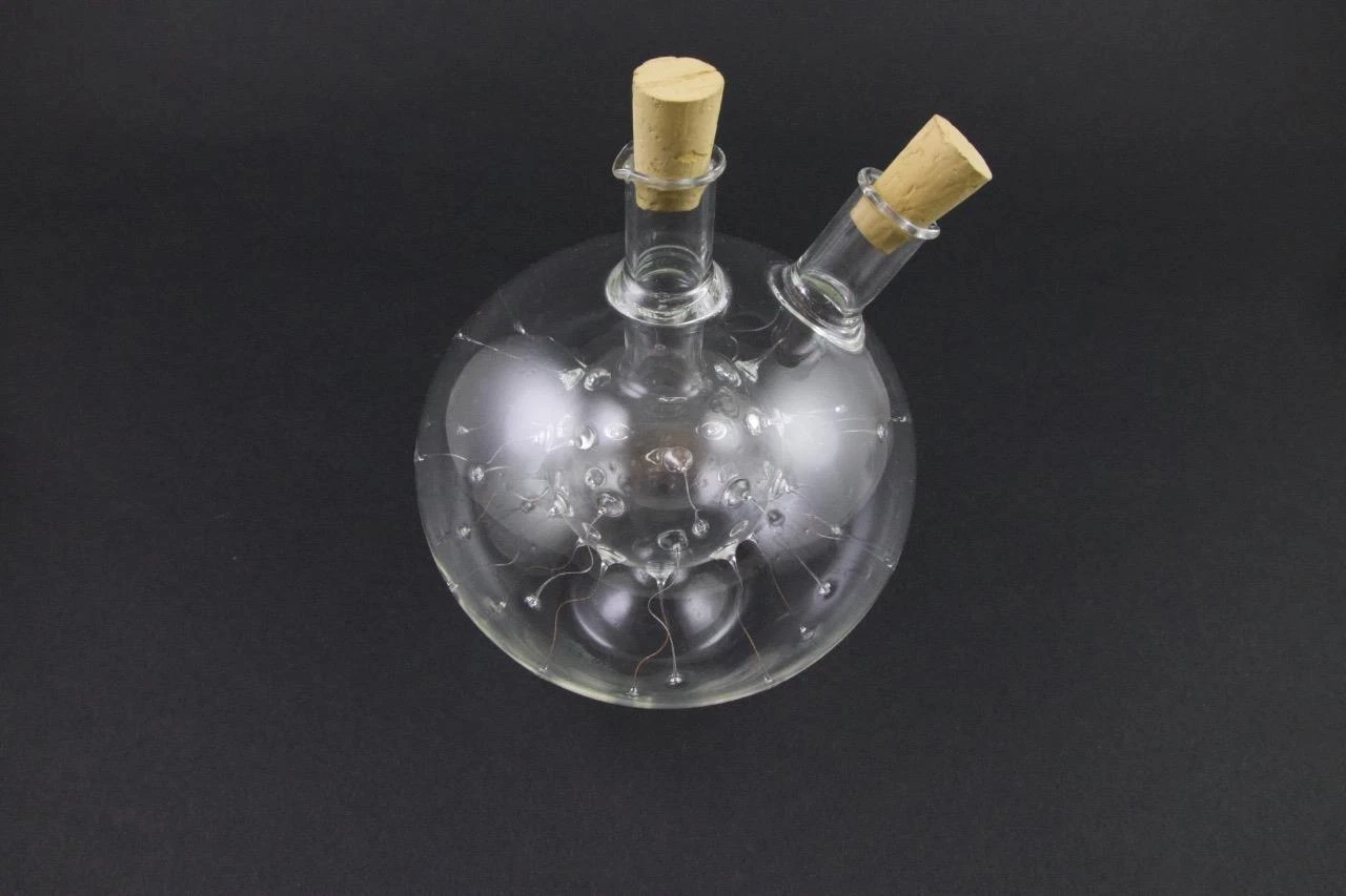 Handblown 2 in 1 Oil & Vinegar Glass Cruet Decanter Dispenser Sea Urchin Design