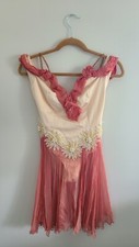 Pink Floral Figure Skate dress - Handmade