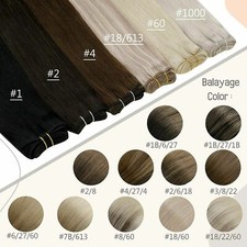 Double Weft Sew in Hair Extensions Real Remy Human Hair Weft For Full Head 100gr